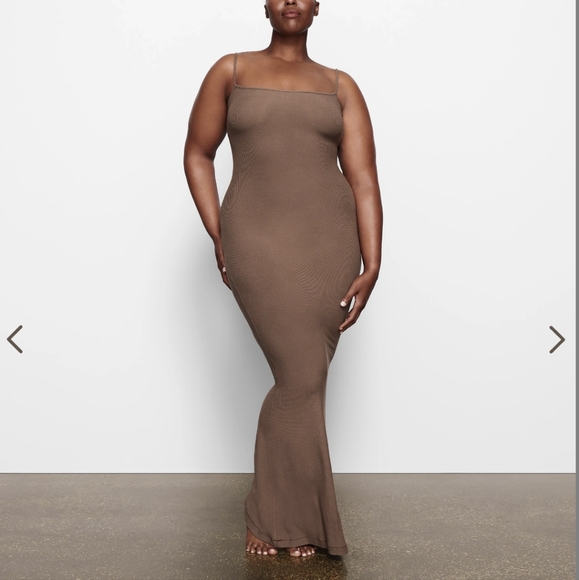 SKIMS Dresses & Skirts - Soft Lounge Henley Long Slip Dress Oxide